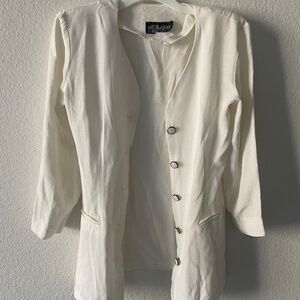 Vintage Classic Women’s White Blazer - Medium